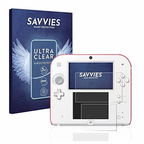 savvies Pellicola Protettiva per Nintendo 2DS | 18 Pezzi Chiara Protezione Schermo Made in Germany Schermo Protettivo Trasparente