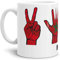 Tassendruck Flaggen-Tasse mit Handzeichen von Marokko - Weiss - Fahne/Länderfarbe/WM/Weltneisterschaft/EM/Europameisterschaft/Cup/Tor/Qualität Made in Germany