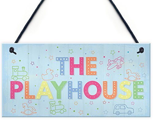 RED OCEAN Child's Playhouse Sign Hanging Door Wall Plaque Son Daughter Birthday Gift Home Decor