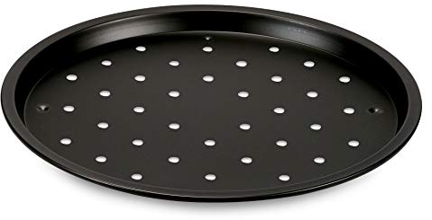 FORMEGOLOSE, Tiefkühl-Pizzapfanne 32cm, Stahl Mit Doppelter Antihaftbeschichtung, Farbe Schwarz