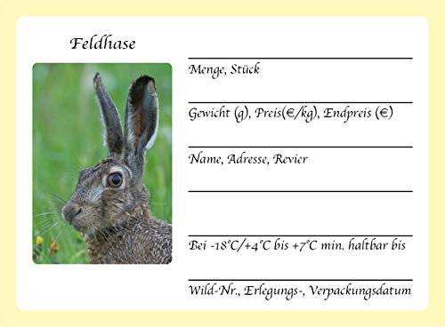 Sticker-Verlag 50 Stück Feldhase Wildaufkleber Jagdaufkleber Wildbretaufkleber