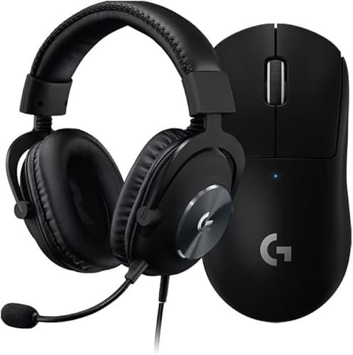 Logitech G PRO Ratón Gaming Inalámbrico + Logitech G PRO X Auriculares con Cable, Sonido Surround, Mic Blue Vo!CE, Batería 20h