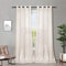 Melodieux Gardinen Beige Transparent Leinen Optik Vorhänge mit Ösen für Wohnzimmer Schlafzimmer, 2er Set 245x140cm