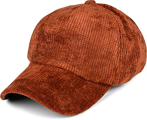 styleBREAKER Unisex Strick Baseball Cap in Chenille Optik, Feinstrick 6 Panel Basecap Einfarbig, Uni verstellbar 04023072, Farbe:Cognac