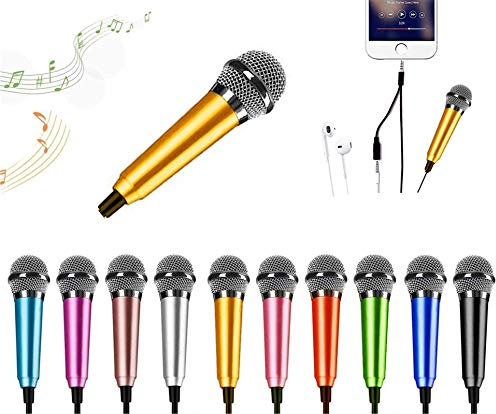 DELADOLA Mini Microphone - Portable Vocal Asmr Microphone for Voice Recording, Chatting and Singing on iPhone, Android, Laptop (Yellow)