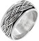 Treasure Bay Herren-Ring, 10 mm breit, keltischer Knoten, geflochten, 925er-Sterlingsilber, drehbar, erhältlich in den Größen R - Z, Sterling Silber