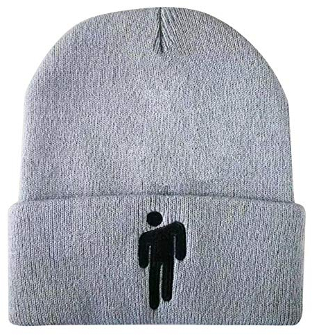 JFAN Strickmütze Damen Unisex Warm Winter Einfarbig Fleece Gefüttert Hip-Hop Ski Skull Cap Geschenke für Freunde Kappe Grau One Size