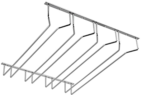 Porte-verre pour 4 rangées de verres 460 x 500 x 70 mm Chrome poli Support pour Verres à vin Verres à Champagne Verres à Bière Support pour verres à vin par SOTECH