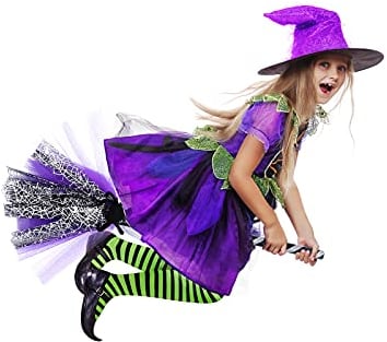 FOMIYES 1 scopa da strega, per Halloween, cosplay, travestimento, strega, scopa, cosplay, strega, accessorio per Halloween, decorazione per costume di Halloween