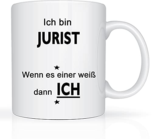 Print-Klex Berufstasse mit Jurist Motiv Bedruckt Jurist Tasse für Beruf Geschenk Kaffeebecher Geschenktasse Teetasse Arbeitstasse Arbeitsbecher mit Druck 330ml Beruf Tasse