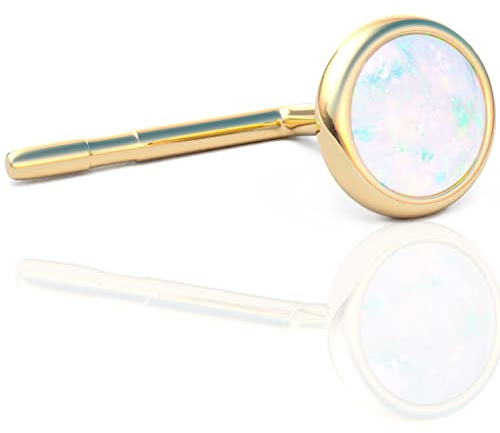 Goldenes Tragus-Piercing - 3mm Weiß Opal Gestüt Ohrring - Gold gefüllt Piercing Schmuck
