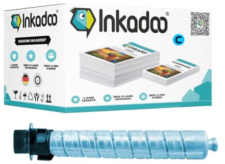 Inkadoo Toner Kompatibel mit Ricoh 842096 Cyan MP C 307 MP C 306 MP C 406 Ricoh - MP C 307 Series MP C 300 Series, ca 6.000 Seiten Tonerkartusche, Tonerpatronen, Drucker Toner