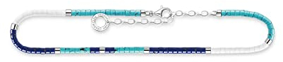 THOMAS SABO Damen Fußkette mit blauen Steinen 925 Sterlingsilber AK0038-775-7