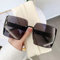Tseonmis Damen-Sonnenbrille mit Farbverlauf, quadratische übergroße Sonnenbrille, Sonnenschutz-Strand-Sonnenbrille, beliebte Brille mit großem Rahmen (Style-A)