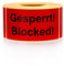MD Labels Warnetiketten auf rolle 100x50mm 500 Stück Gesperrt! Blocked! Versandaufkleber - Versandhinweis Haftetiketten