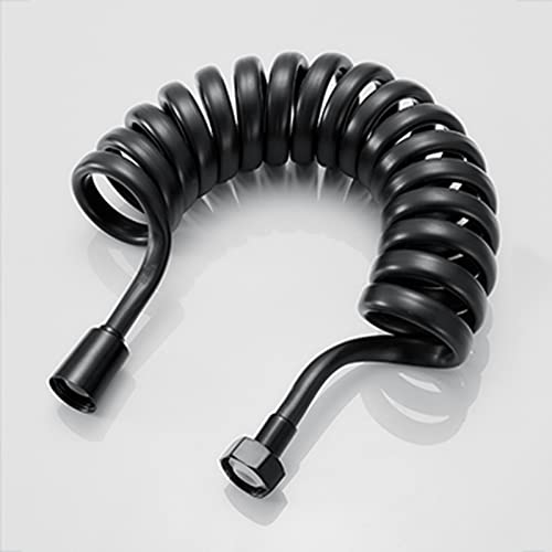BiaoTeng Brauseschlauch 5m teleskopischer duschschlauch brauseschlauch grau duschschlauch schwarz 3m Für Die Terrasse,Schwarz,2m