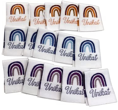 15 Stück Gewebte Label Paket Unikat Annähen Einnäher Web Label Etikett Einzelstück Unique