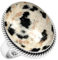 Jeweloporium 925 Silber Ringe für Frauen Größe 60(19.1) Mehrfarbig Echt Dalmatiner mit Stein Kostüm Silber Ringe Valentinstag - Geschenk Jahrgang Schmuck