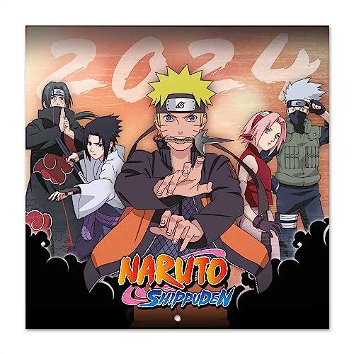 Grupo Erik Kalender 2024 Wandkalender 2024 - Naruto Kalender 2024 Familienplaner 30 x 30 cm Jahreskalender 12 Monate