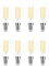 Calugy 8er Pack LED Filament C35 Kerze E14 7W ersetzt 50W, neutralweiß 4000K 806lm dimmbar | LED Kerze | LED E14 | E14 Kerze