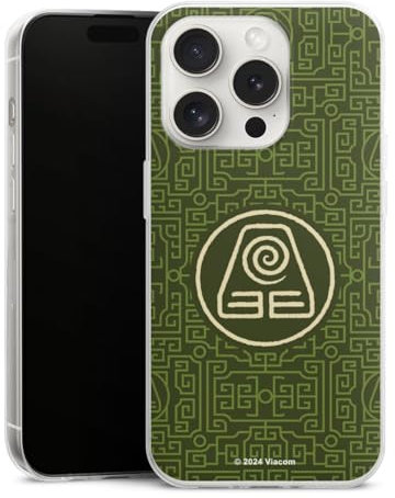 Slim Case extra dünn kompatibel mit Apple iPhone 15 Pro Silikon Handyhülle transparent Hülle Avatar - Der Herr der Elemente Erde Offizielles Lizenzprodukt