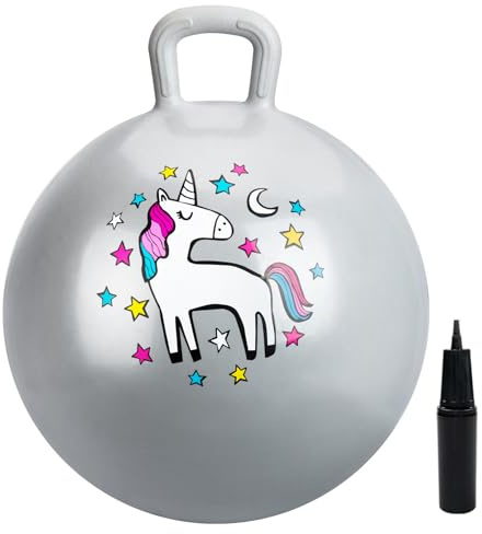U&C Planet Space Hoppers 18 Inch for Kids,Jumping Ball with Handle,Unicorn Inflatable Hopping Balls,Hopper Ball with Pump for Boys Girls Age 3-8 Indoor and Outdoor Garden Game