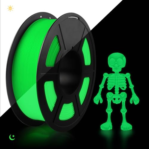 TECBEARS PETG Filament 1.75 mm Leuchtendes Grün, Glow in The Dark PETG 3D Drucker Filament, 1kg Spule, Stärker Zähigkeit, Maßgenauigkeit +/- 0,02 mm, Kompatibel mit FDM Drucker
