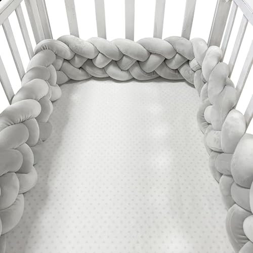 PTKG Bettschlange Geflochten, Geflochtenes Seitenschläferkissen Kantenschutz Bettumrandung Knotenkissen, Seitenschläferkissen,Nestchen Babybett Umrandung Zierkissen Stillkissen,A05,3m