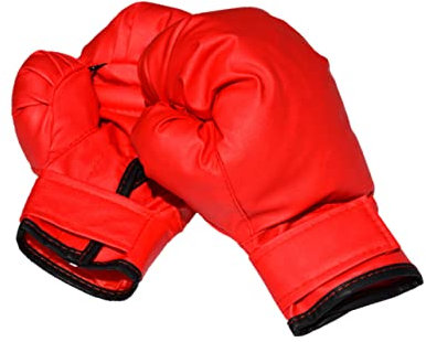 Parliky Junge Mädchen Boxhandschuhe Pu-Handschuhe Für Kickboxen Und Sparring Rote Schutzhandschuhe Für Jungen Und Mädchen Atmungsaktiv Und Wasserfest Für Kampfsporttraining Und
