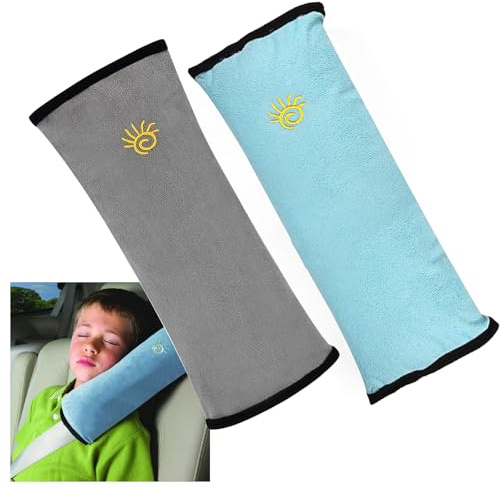 Gurtpolster Kinder, 2 Stück Kinder Auto Gurtpolster, Auto Schlafkissen für Kinder, Auto Gurtkissen, Gurtschoner, Gurtschutz Sitzerhöhung, Autositze Gurtpolster für Kinder, Mädchen, Babys