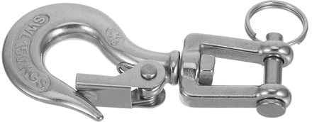 KOMBIUDA Heavy Duty Swivel Lifting Hooks for Marine Use | 304 Stainless Steel Chain Hook | Universal Tow Hook for Boats and Trailers | Safety Winch Hook for Lifting