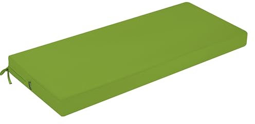 PRIMEPATIO Bankauflage Outdoor, Bequeme Schaumstoff Bankkissen Sitzauflage, Wasserdicht Sitzkissen, Hollywoodschaukel Auflagen mit Bändern, Verdicktes Polster für Gartenmöbel 150x50 cm, Grün