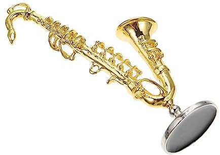 ibasenice Dekoratives Mini-Saxophon-Modell Im Maßstab 1:6 Simulationsinstrument Blasinstrument-Ornament Für Eine Dauerhafte Präsentation