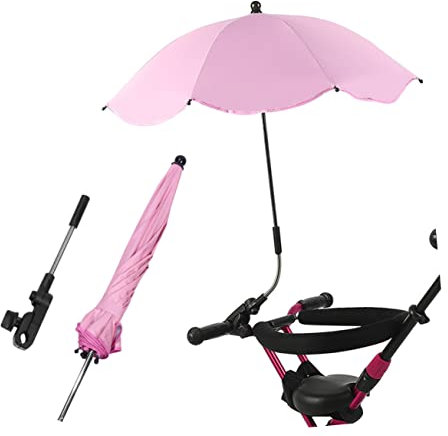 ibasenice Parasol Para Carrito Bebe Rosa Sombrilla Coche Bebe Accesorio Para Cochecito