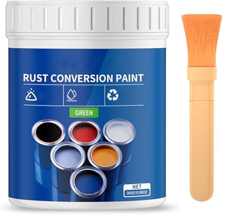 Weatherproof Rust Converter Paint for Metal,Quick-Dry Metal Primer & Rust Remover, Protective Coating for Cars, Fences & Industrial (Grey)