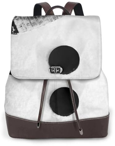 Ice Hockey Art Damen-Rucksack aus echtem Leder mit mehreren Szenen – stilvoll bedruckte Arbeitstasche mit Laptopfach