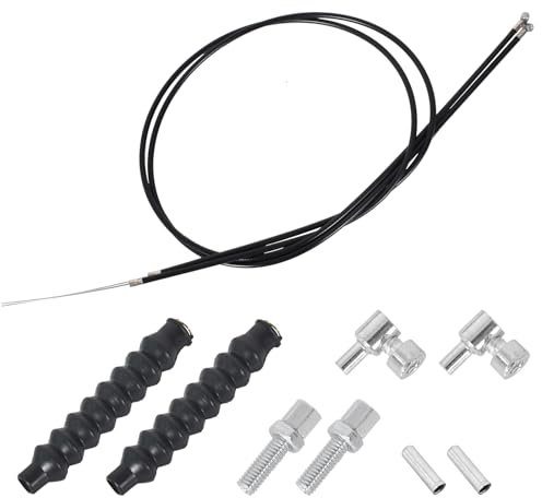 Luxvara 2 Pieces Universal Bike Brake Cable Kit Bicycle Brake Cable Replacement for Mountain And Road Bike Gear Kit with Fittings, Replacing Brake And Shift Cables (Black)