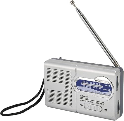 CYTGOUPER Mini Pocket AM FM Radio, batteriebetriebenes Radio mit einziehbarer Antenne, eingebautem Lautsprecher, Dual-Band für klaren Klang, batteriebetriebene Radios für Zuhause, Wandern, Reisen