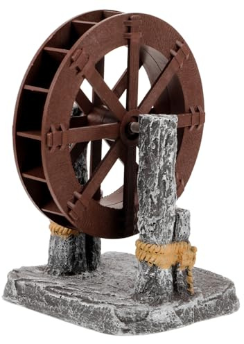 UPKOCH Miniatur Wasserfall Wasserrad Springbrunnen Kunststoff Wasserspiel DIY Aquarium Dekoration Vintage Stil Kompakt Langlebig für Zimmer Büro und Gartenteichgestaltung