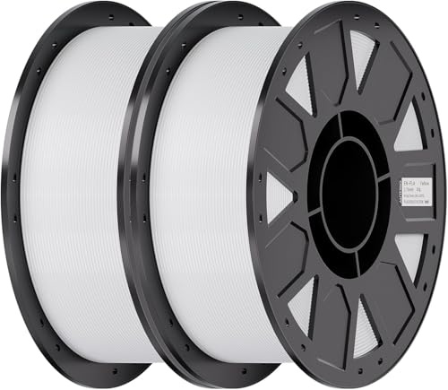 Creality PETG Filament 1.75mm, Ender 3D Drucker Filament PETG, Hohe Präzision, Hohe Zähigkeit, Geruchlos, Feuchtigkeitsbeständig, 2KG Weiß