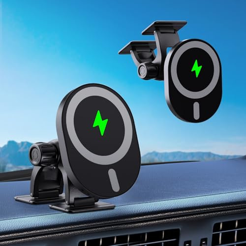 for MagSafe Car Mount Charger, 15W Wireless Car Charger, 20x N55 Magnetic Phone Holder for Dashboard & windshield, for iPhone 17 16 15 14 13 12 Pro Plus Max, for Samsung S25/24/23/22/21/20 Series