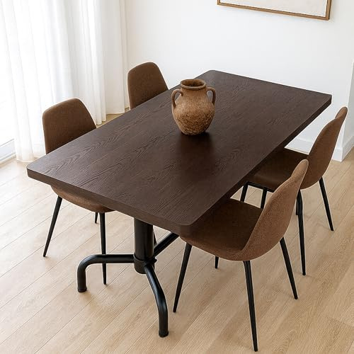 Mendler Esszimmertisch HWC-P31, Tisch Esszimmertisch, Industrial Holz 140x80cm - dunkel, schwarzes Gestell