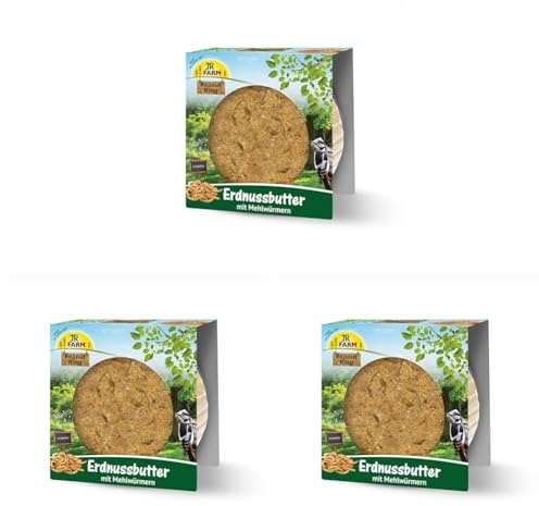 JR FARM Garden PRing Erdnussbutter Mehlwürmer 250g (Packung mit 3)