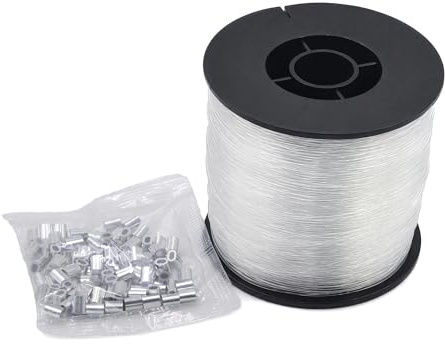 Filo Nylon Trasparente, 0,8 mm x 200 m, Resistente, Portata 26 kg, per Decorazione, Sospensione, Pesca e fai da te, con Connettori