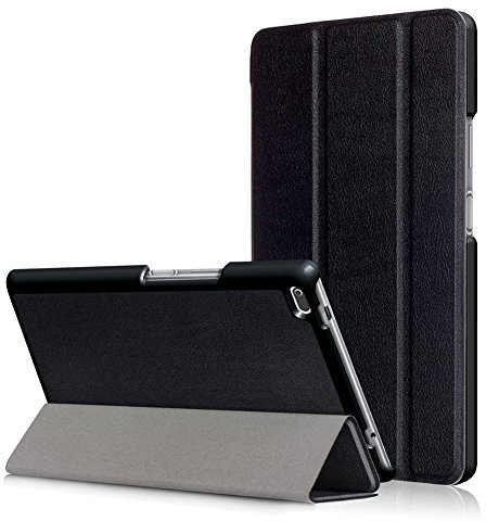 Kepuch Custer Cover per Lenovo Tab 4 8 TB-8504F TB-8504N,PU-Pelle Case Custodia per Lenovo Tab 4 8 TB-8504F TB-8504N - Nero