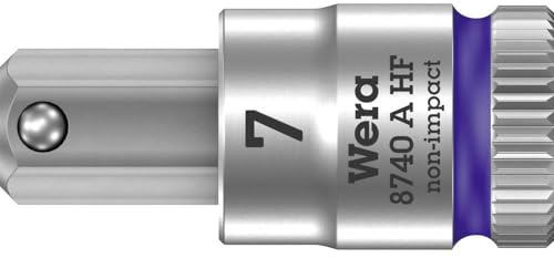 'Wera 05003341001 8740 A HF Zyklop 1/4 Inch Drive Bitnuss with Holding Function, 7, 0 0 x 28 mm x 28 mm, Purple, 7