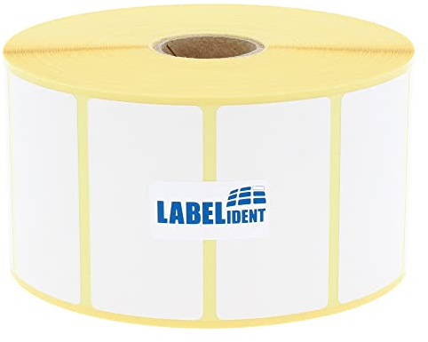 Thermoetiketten - 55 x 30 mm - 2.000 Thermodirekt Etiketten Eco selbstklebend auf Rolle, 25 mm Kern