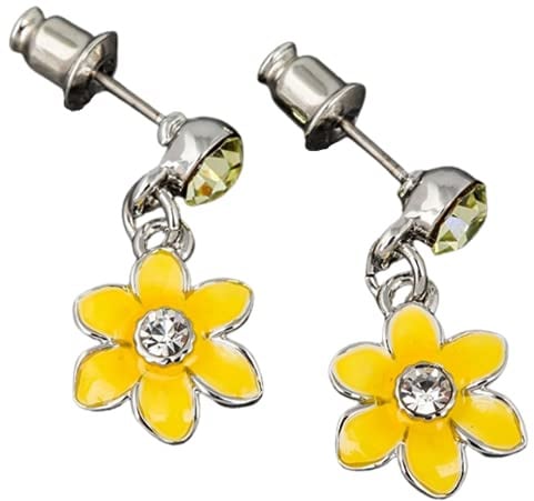 Equilibrium Radiant Daffodil Enamel & Crystal Dangly Earrings Gift Boxed