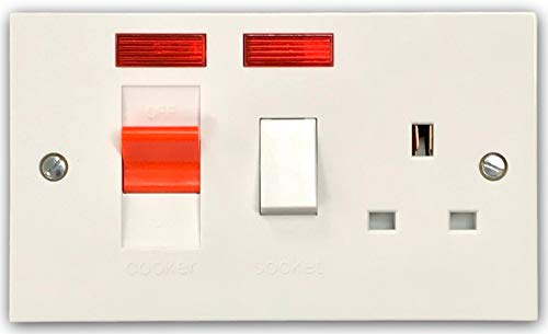 Newlec NL8350/N (G45ACCUN) Cooker Control Unit with 13 Amp Socket & Neons - 45 Amp