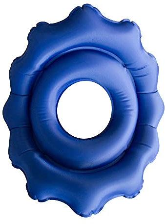 Mobiclinic, Rundes aufblasbares Kissen, Air-01, Hämorrhoidenkissen, Mit aufblasvorrichtung, Schwangerschaft, Steißbein stuhlkissen, Sitzkissen Rollstuhl Stuhl, Rund, Mittelloch